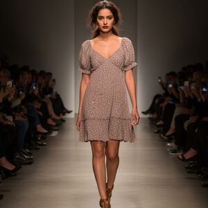 Wine Print Cute Baby Doll Dress